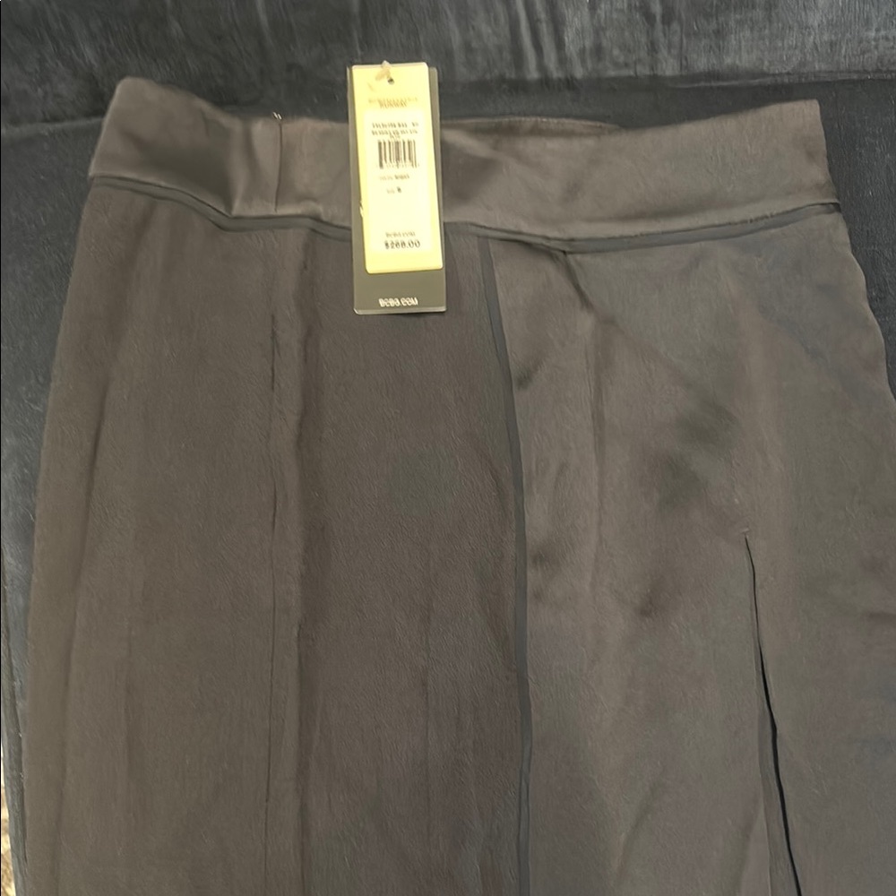 BCBGMaxAzria Gray Pleated Pencil Skirt for Work